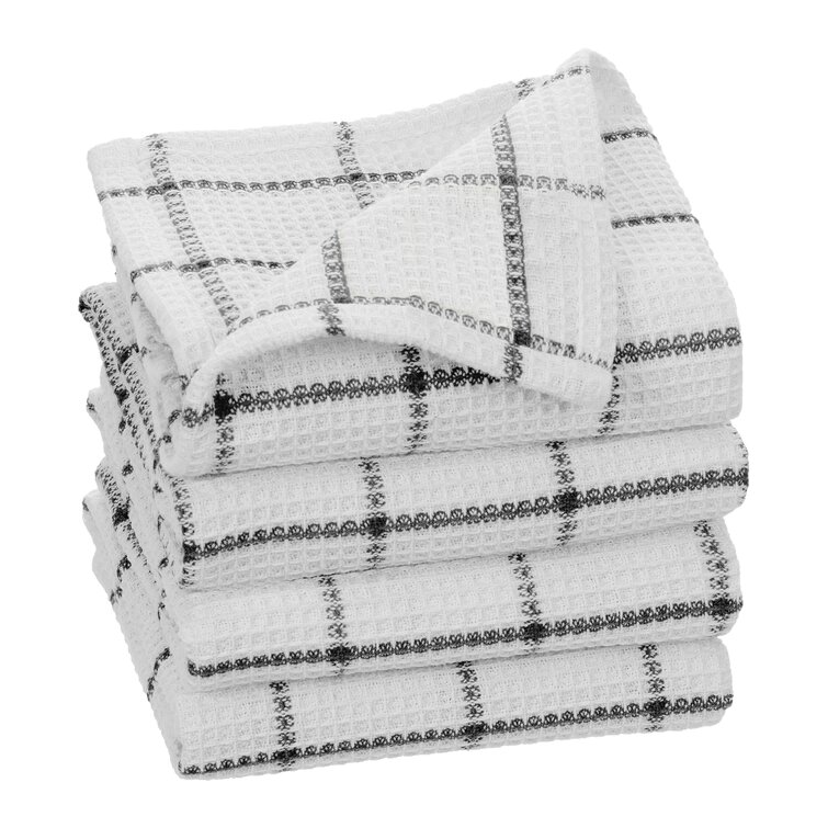 Black and deals white dish towels